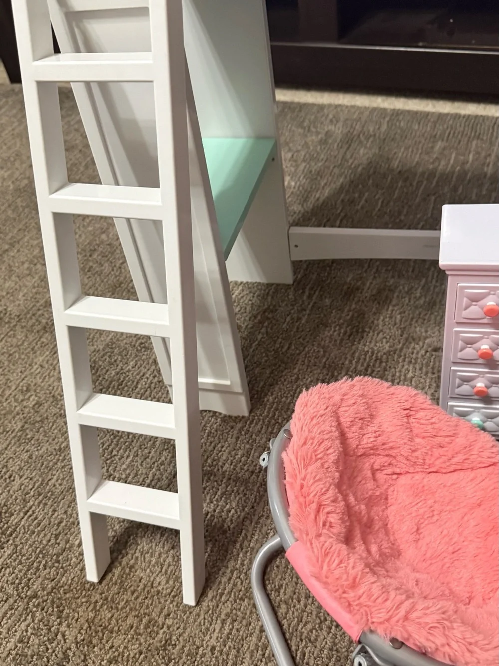 My Life As Doll Loft Bed with Ladder and Coral Chair Dresser - Picture 6 of 9